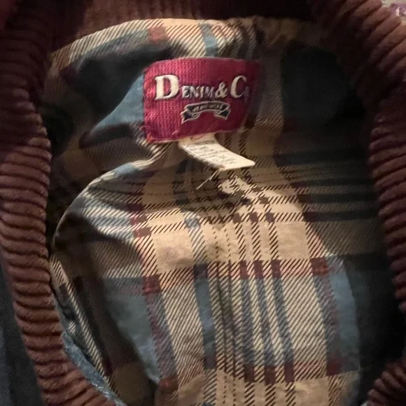 Denim&Co Blue and Brown Jean Jacket with Relaxed Fit - Picture 13 of 15